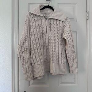 Aerie Cable Car Quarter Zip Sweater